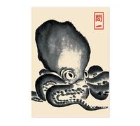 Animato Matsumoto - Póster de pulpo Hoji, arte japonés, impresión Ukiyo-e, arte japonés enmarcado para pared, mate de archivo, A2 (solo impresión), 59,4 x 42 cm