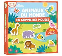Animaux du monde en gommettes mousse: 5 décors à compléter avec + de 50 animaux (Petites pousses - Kit)