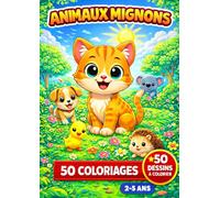 Animaux mignons: Livre de coloriage animaux mignons pour enfants - 50 coloriages pour les enfants de 2 à 5 ans (JemColorier)