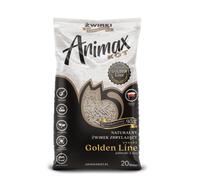 Animax Golden Line 3 mm - Relleno para gatos 20 L | Basura de grano de madera aglomerante fina | 95 % menos polvo | Absorbe hasta un 400% Peso | Biodegradable Seguro para Mascotas (20L)
