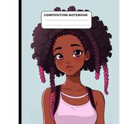 Anime Afro Girl Wearing A Pink Blouse College Ruled Composition Notebook: Anime Theme Notebook 7.5 Inches x 9.25 Inches 110 Pages