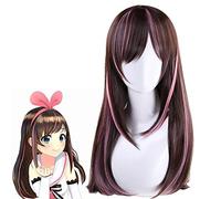 Anime AIChannel Youtuber Kizuna AI pelucas de cosplay larga recta peluca de pelo sintético resistente al calor para mujeres W-964