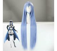 Anime Akame ga KILL! Esdeath Wig Blue Straight Long High Temperature Fiber Synthetic Hair Halloween Cosplay Wigs + Wig Cap