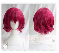 Anime Akatsuki no Yona Yona Short Rose Red Curly Heat Resistant Cosplay Costume Wig + Wig Cap