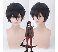 Anime Angels of Death Zack Isaac Foster Cosplay peluca hombres negro corto sintético pelo falso fiesta de Halloween disfraz accesorios pelucas