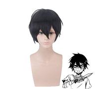 Anime Angels of Death Zack Isaac Foster negro peluca corta Cosplay disfraz hombres pelucas de fiesta de pelo sintético resistente al calor