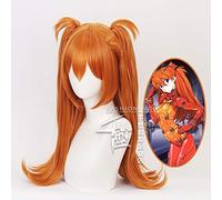 Anime Asuka Langley Soryu peluca larga de cola de caballo naranja Cosplay disfraz resistente al calor pelo sintético pelucas de mujer