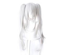 Anime Azur Lane Cosplay Wig 80cm Silver White Long Heat Resistant Synthetic Wig Azur Lane Vampire Wig Halloween + Wig Cap