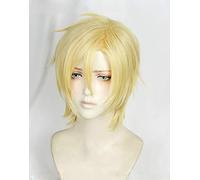 Anime BANANA FISH Ash Lynx Aslan Jade Callenreese Cosplay Wigs Short Golden Heat Resistant Synthetic Hair Wig + Wig Cap