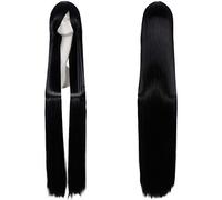 Anime Basic 150 CM pelucas negras largas y rectas para mujeres Peluca de cosplay de dibujos animados universal Fiesta de disfraces de anime Pelucas de cosplay negras 150cm Peluca larga recta de un t