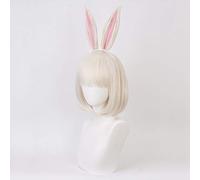 Anime Beastars Haru Wig Rabbit Cosplay Disfraz Pelo sintético Halloween Carnaval Pelucas con orejas KUQX3036 Beige