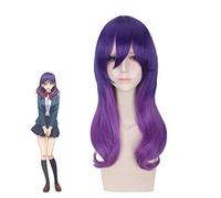 Anime besarlo no me serinuma kae púrpura peluca cosplay disfraz watashi ga motete dosunda mujeres púrpura ondulado pelo sintético pelucas