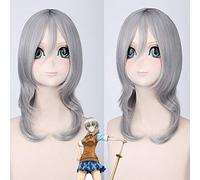 ¡Anime Binbo-gami ga! Sakura ichiko cosplay peluca siliver gris rizado medio pelo sintético Ichiko Sakura cosplay pelucas + gorra de peluca talla única Sakura ichiko wig