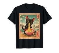 Anime Black Cat Ramen - Gato japonés Divertido Kawaii Camiseta