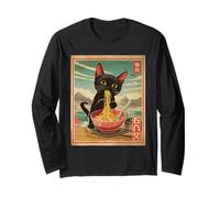Anime Black Cat Ramen - Gato japonés Divertido Kawaii Manga Larga