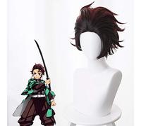 Anime Blade of Demon Cosplay peluca Tanjirou Kamado Cosplay pelucas peluca sintética resistente al calor pelo fiesta de Halloween Kimetsu no Yaiba