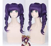 Anime Bleach katenkyoukotsu peluca cosplay ondulada púrpura con doble cola de caballo pelo sintético katenkyoukotsu pelucas para mujeres