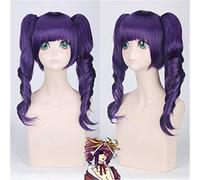 Anime Bleach katenkyoukotsu peluca cosplay ondulada púrpura con doble cola de caballo pelo sintético katenkyoukotsu pelucas para mujeres