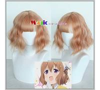 Anime Blend S Burendo Esu Mafuyu Hoshikawa Cosplay Peluca Oro Naranja Corto Rizado Ondulado Pelucas Sintéticas con Gorra de Peluca Gratis