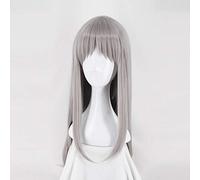 Anime Blend S Kanzaki Hideri recta larga peluca gris plateada pelo sintético resistente al calor Cosplay fiesta de Halloween + gorra de peluca gratis solo peluca