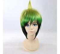 Anime Blue Exorcist Mens Amaimon Wigs Cosplay disfraz Ao No Exorcist Role Play Amaimon Green peluca de pelo corto + gorra de peluca