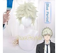 Anime Blue Period Yatora Yaguchi Cosplay Wig Short Light Hair Protagonist Heat Resistant Fiber Hair + Wig Cap Halloween
