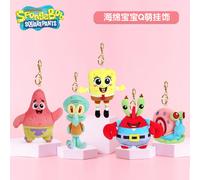 Anime Bob Esponja Squarepants Patrick Star Calamardo Eugene H. Krabs Gary juguete de peluche colgante llavero regalo de cumpleaños para chico SpongeBob 12cm