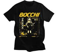 Anime Bocchi The Rock T Shirt Hitori Gotoh Kessoku Band T-Shirts Men's Oversized Fashion Gothic T-Shirt Streetwear Summer Tees Unisex 100% Cotton Short-Sleeve T-Shirts Black XL