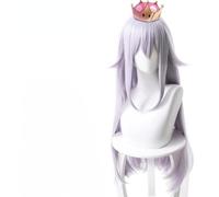 Anime Bowsette Booette Princesa Teresa Peluca De Cosplay, Pelo Largo Y Liso Púrpura Grisáceo Para Halloween, Fiesta, Carnaval, Vida Nocturna, Conciertos, Bodas
