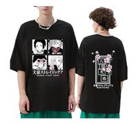 Anime Bungou Stray Dogs Camiseta Impresa 2D para Niñas/Niños Unisex Adolescente Verano Cuello Redondo Moda Informal Manga Corta Regalos De Anime (S,Color 01)