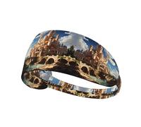 Anime Castle Sky - Diadema deportiva elástica transpirable y absorbe el sudor, adecuada para yoga, correr y fitness