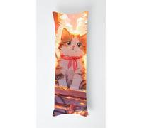Anime Cat Body Pillow Case Cover 35x100cm, Long Backrest Cushion Pillow Protector with Zipper, Decorative Bedding Pillowcase, Soft Body Pillow Cover for Couch Bedroom Sunshine