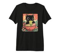 Anime Cat Ramen Graphic tee, Japanese Kawaii Retro Y2K Manga Camiseta Premium