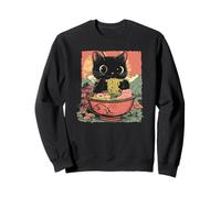 Anime Cat Ramen Graphic tee, Japanese Kawaii Retro Y2K Manga Sudadera