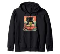 Anime Cat Ramen Graphic tee, Japanese Kawaii Retro Y2K Manga Sudadera con Capucha