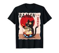 Anime Cat Ramen Instant Noodles Divertido Gráfico de Gato Japonés Camiseta