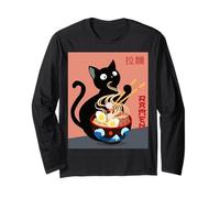 Anime Cat Ramen Instant Noodles Divertido Gráfico de Gato Japonés Manga Larga