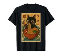 Anime Cat Ramen Japanese Funny Cute Kawaii Cat Anime Camiseta