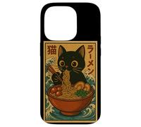 Anime Cat Ramen Japanese Funny Cute Kawaii Cat Anime Carcasa para iPhone 14 Pro