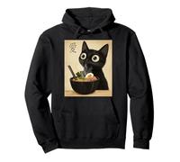 Anime Cat Ramen Japonés Divertido Gráfico Kawaii Fideos Humor Sudadera con Capucha