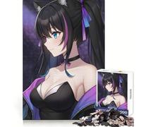 Anime Catgirl con Cabello Negro DirtyGamerin Rompecabezas para Adultos 1000 Piezas Desarrollo de Memoria Recreación Tranquila Bordes limpios (50x75cm)