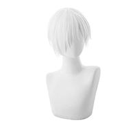 Anime Cells at Work Cosplay White Blood Glóbulos Peluca Leucocitos Blanco Corto Pelo Fibra Resistente al Calor Halloween Fiesta Disfraz Pelucas