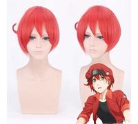 Anime Cells at Work Peluca de cosplay Eritrocitos Blanco Rojo glóbulo pelo Neutrófilos Plaquetas Hataraku Saibou Cosplay Pelucas + gorro de peluca Talla única peluca No.192