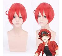 Anime Cells at Work Peluca de cosplay Eritrocitos Blanco Rojo glóbulo pelo Neutrófilos Plaquetas Hataraku Saibou Cosplay Pelucas + gorro de peluca Talla única peluca No.192