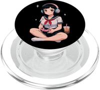 Anime Chica Japonés Juego Todo el Día Waifu Gamer Japón Boba Tea PopSockets PopGrip para MagSafe