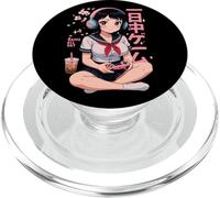 Anime Chica Japonés Juego Todo el Día Waifu Gamer Japón Boba Tea PopSockets PopGrip para MagSafe