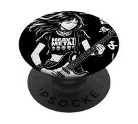 Anime Chica Japonés Música Amante Guitarra Eléctrica PopSockets PopGrip Adhesivo