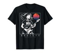 Anime Chica Japonesa La Música es Vida Guitarra Eléctrica Camiseta