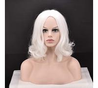 Anime Christmas Cosplay Wig Beard Santa Claus White Curly Long Synthetic Hair Heat Resistance + Wig Cap Wig Only
