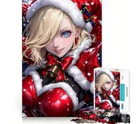 Anime Christmas Girl Anime Girl Waifu Adultos Rompecabezas de 1000 Piezas Entrenamiento Mental Divertido Piezas sin Rebabas Corte Limpio Actividad reconfortante para reuniones (38x26cm)